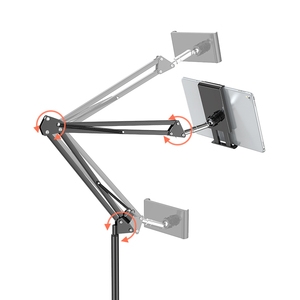 Supporto per Telefono <span class=keywords><strong>Cellulare</strong></span> e Tablet, Accessori in Alluminio con Bracci Pieghevoli e Supporto per Volante, per Letto e Uso Medico - Product Image 2