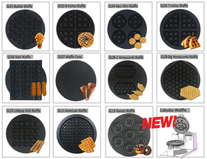 Machine à gaufres électrique commerciale antiadhésive avec plaques interchangeables, gaufrier rotatif pour gaufres belges - Product Image 6