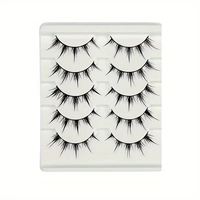 5 paires de faux cils de style anime, faux cils de style démon dramatique, courbe en D, réutilisables