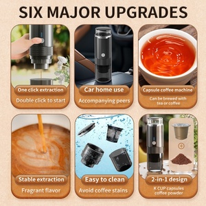 Cafetera Portátil de Plástico 1999, Inalámbrica, para Espresso Americano, Compatible con Cápsulas K-CUP, Mini Cafetera de Cápsulas para Coche, para Uso en Exteriores - Product Image 1