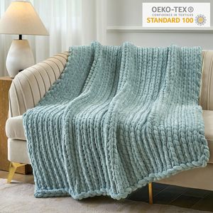 Jeté en tricot épais super doux, lourd, écologique, fait à la main en chenille - Product Image 4