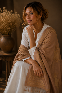 Chal de Moda Bordado con Diseño de Camello, Artístico, Reversible, Ligero, con Flecos Largos, Suave, Cálido, Transpirable, Clásico, para Invierno, para Mujer - Product Image 3
