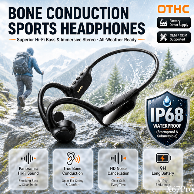 Factory Direct OEM/ODM True Bone Conduction Sports Earphones 32GB Memory IPX8 Waterproof Swimming Headphones ANC ENC 9-10H Gift