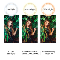 Anneau lumineux LED de 10 pouces, anneau lumineux à intensité variable, 3200K-5600K, lampe d'anneau lumineux pour la photographie et le maquillage