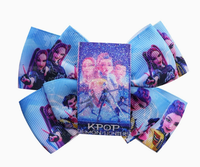 Barrettes à cheveux en gros-grain Sacarla K-Pop Girl Group pour filles, imprimées de dessins animés, avec paillettes, accessoires pour cheveux pour cosplay et fêtes