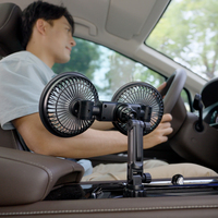 Ventilateur de voiture multifonctionnel Pluska G14 à 3 vitesses, silencieux, avec support pour gobelet et batterie 3000 mAh pour SUV, camping-car, camion