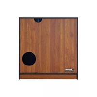 Armoire à litière pour chats, usage humain et animal, en placage de bois, double porte, anti-éclaboussures de litière, multi-usages, multi-rangements pour chats d'intérieur