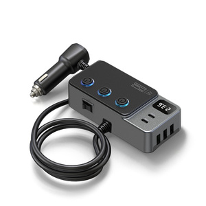Xe mới Thuốc lá nhẹ hơn Splitter <span class=keywords><strong>Adapter</strong></span> 3 <span class=keywords><strong>USB</strong></span> sạc nhanh QC3.0 & pd35w xe sạc <span class=keywords><strong>adapter</strong></span> 12V 120W Điện áp giám sát - Product Image 4