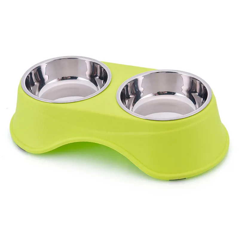 Pet Supplies Separable Stainless Steel Two Food Containers Elevated Water Food Bowl Dispenser Dog Cat Bowl Pet Feeder