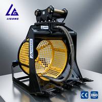 Godet vibrant hydraulique à longue garantie en stock avec dents interchangeables pour la classification des minerais dans les mines