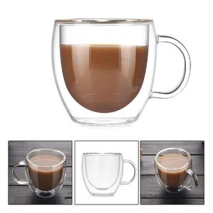 Tasses à espresso à double paroi faites à la main de 200 ml, en céramique borosilicate de haute qualité, avec couvercle et cuillère, design moderne pour les ventes chaudes, crème glacée - Product Image 2