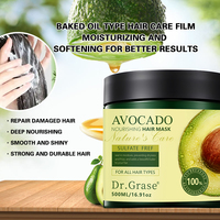 Masque capillaire réparateur biologique à l'avocat en marque propre, traitement lissant au collagène et à la kératine, masque capillaire d'usine d'origine