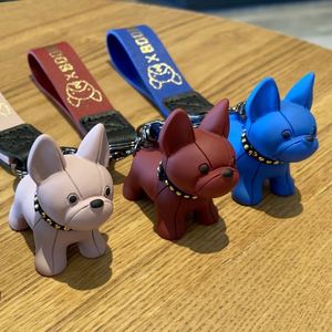Lovely Macarone Cartoon Dog Bulldog <b>Key</b> <b>Chain</b> Dog Toy <b>Key</b> <b>Chain</b> Couple Bag Pendant Children's Gift Pendant - Product Image 1