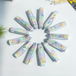 Pierre naturelle de guérison en cristal de pointe d'aventurine bleue et howlite aura de qualité supérieure en gros pour la décoration intérieure unique et les cadeaux de fêtes - Product Image 4