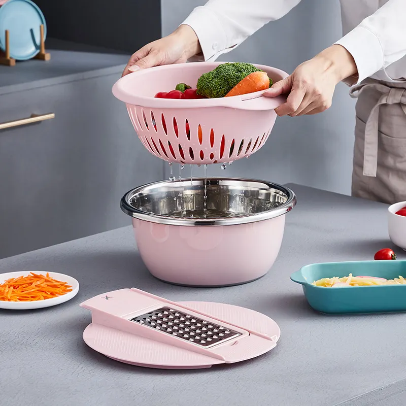 Amazon Top Seller Colorful Stainless Steel Bowl Colander Grater Cutter Creative Kitchen Items