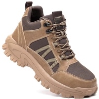 Bottes de sécurité épaisses anti-écrasement à embout d'acier unisexe, chaussures antidérapantes anti-perforation pour le travail en usine, hiver et automne