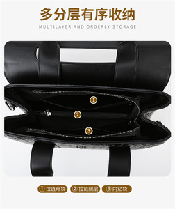 Wholesale Black Girl <b>Purse</b> High Capacity PU Leather Handbags Messenger Bag Custom Plain <b>Large</b> Handbags - Product Image 4