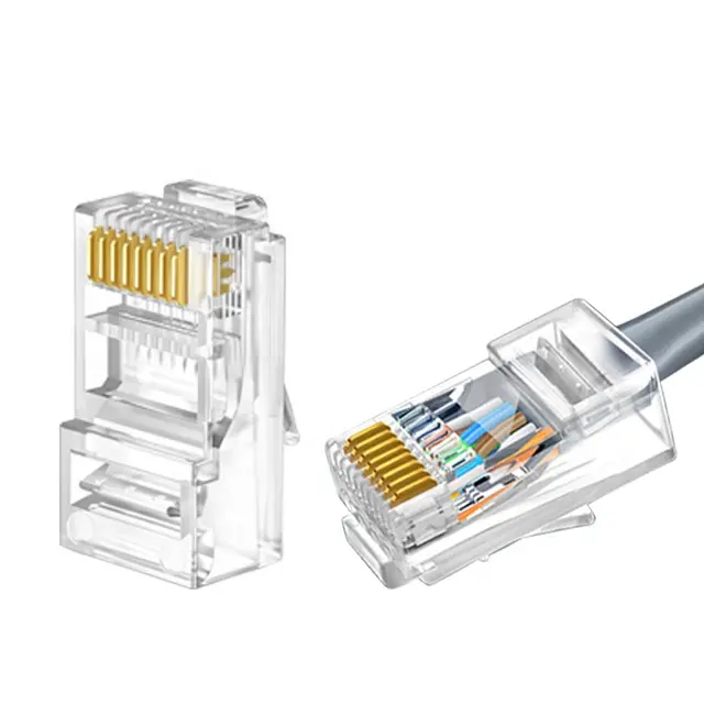 High quality factory CAT5 CAT6 UTP 8P8C gold-plated RJ45 Connector electrical ethernet network modular connector plug