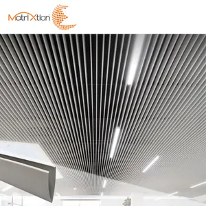 Matrixtion V déflecteur de Construction goutte en alliage métallique bon marché suspendu en aluminium plafond Art bande de Construction de bureau moderne 5 ans