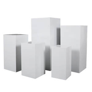 Fournitures de décoration de mariage, table de desserts, accessoires de table de desserts cylindriques blancs, socle cylindrique blanc, support de piédestal - Product Image 6