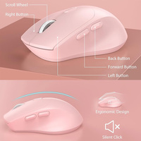 Ergonomic Wireless Keyboard and Mouse Combo Full-Sized Wrist Rest Phone Holder Sleep Mode 2.4G Silent Keyboard