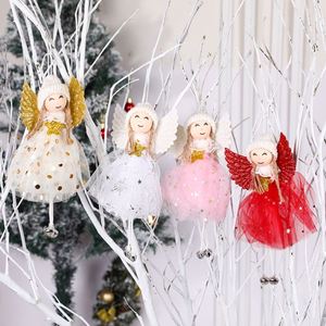 Customizable Size High Quality Winter Mesh Plush Angel Hat Pendant Handmade Waterproof Eco-friendly 3-Color Christmas Tree - Product Image 3
