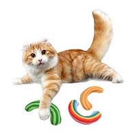 Jouet à mâcher en peluche aux couleurs arc-en-ciel avec herbe à chat pour chats – Jouet auto-entretenant anti-ennui pour chatons