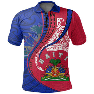Los polos más populares de Haití para hombres Ventas directas de fábrica Kanaloa Tatau Gen Impresión de logotipo haitiano Polo Camiseta de secado rápido - Product Image 1