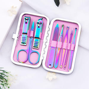 Kit d'outils de soin des ongles arc-en-ciel en titane Portable toilettage filles manucure <span class=keywords><strong>pédicure</strong></span> ensemble avec étui de beauté ensemble de coupe-ongles en vrac - Product Image 4
