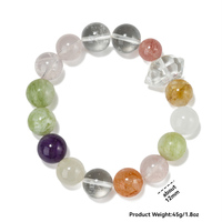 Bracelet Élastique en Cristal de Quartz Rose Naturel de Madagascar, Perles de 12, 14, 16 mm, Grande Pierre Fantôme, Idéal pour Cadeaux Tendance