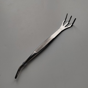 Pinzas de acero inoxidable Premium personalizadas y rastrillo de raíz 2 en 1 con <span class=keywords><strong>puntas</strong></span> dentadas de 210mm de largo para jardinería de árboles bonsái - Product Image 3