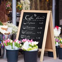 2 Pcs 15.6 "x 9.75" Petit tableau noir Panneaux de table Menu Planche en bois un cadre Tableau noir Chevalet Sandwich Board Double Sid