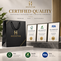 Sacs de shopping en papier de luxe HONPAK de tailles variées, ensemble de sacs cadeaux noirs personnalisés avec poignées en corde pour les boutiques