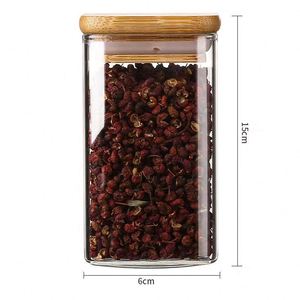 Bocaux de rangement en verre borosilicate scellés avec couvercle en bambou, empilables, pour l'organisation des aliments, du café et des céréales - Product Image 5