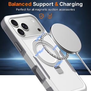Funda Multifuncional Blanca Antideslizante y Resistente a Impactos con Soporte y Carga Inalámbrica Magnética para iPhone 17 Pro <span class=keywords><strong>Max</strong></span> - Product Image 3
