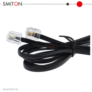 <span class=keywords><strong>Cable</strong></span> Telefónico Plano de <span class=keywords><strong>4</strong></span> <span class=keywords><strong>Hilos</strong></span> para Interiores con Conector RJ11 de 6 Pines 6P4C para Comunicación - Product Image 3