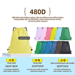 <b>Waterproof</b> Draw String <b>Bag</b> Oxford Outdoor Gym <b>Bag</b> Sport <b>Drawstring</b> Backpack Swimming <b>Bag</b> with Custom Print Christmas Logo - Product Image 5
