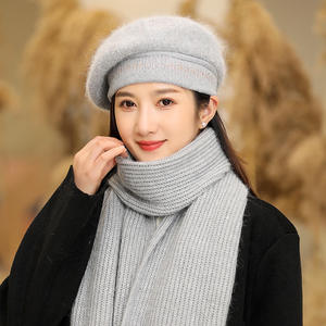 <span class=keywords><strong>Ensemble</strong></span> 2 pièces : <span class=keywords><strong>Béret</strong></span> et <span class=keywords><strong>écharpe</strong></span> tendance, chaud et polyvalent, pour le cyclisme, protection des oreilles, collection automne-hiver, version coréenne - Product Image 4