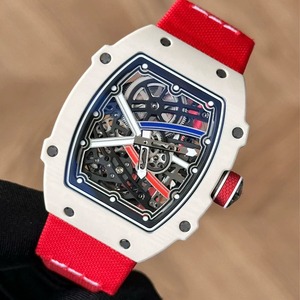 <span class=keywords><strong>Orologio</strong></span> Meccanico da Uomo di Alta Gamma, Elegante e Lussuoso, con Cassa in Ceramica Bianca, Movimento Scheletrato, <span class=keywords><strong>Quadrante</strong></span> Luminoso e Design a Botte - Product Image 2
