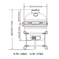 Barbecue Kamado SEB 13 pouces, mini barbecue au charbon de bois, barbecue en céramique Kamado pour cuisine extérieure, maison et jardin