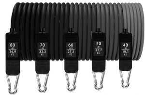 Set di 11 Fasce di Resistenza, Bande Elastiche Regolabili da 10-50LB <span class=keywords><strong>con</strong></span> Ancoraggio per Porta e Maniglie per Allenamento di Forza ed <span class=keywords><strong>Esercizi</strong></span> a Casa - Product Image 6