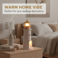 Lampe de chevet LED rechargeable à projection lunaire, design phare à détection corporelle, pour décoration de maison intelligente et d'intérieur