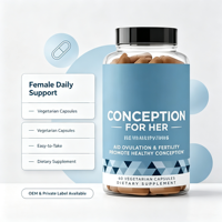 Capsules de fertilité naturelles pour femmes, marque privée OEM, complément alimentaire pour la santé reproductive, 60 capsules, durée de conservation de 24 mois, 1 à 2 capsules par jour