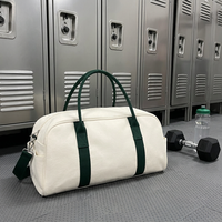 Nouveauté Sac de voyage fourre-tout en coton de haute qualité avec logo personnalisé, grande capacité, ajustable, motif lettres, fermeture éclair