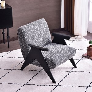 Nordique luxe moderne en bois massif fauteuil canapé côté loisirs pour salon chambre paresseux simple velours Accent Design créatif - Product Image 6