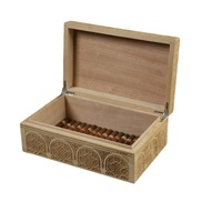 Caja de Cigarros y Caja para Conservar Frescura de Cedro Okouman Tallado en Madera Lacada de Alta Calidad, Estilo Americano, Resistente a la Humedad