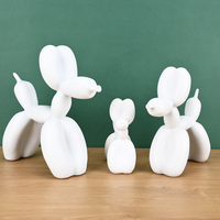 Fournitures d'art Fluid Bear 17/25cm/30cm Sculpture de chien ballon en résine pour décoration intérieure, ornements artisanaux, bricolage chien ballon fluide