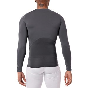 Black <b>Compression</b> Shirts Base Layer Polyester Workout Men Fitness Long Sleeve Mens - Product Image 5