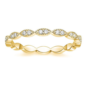 Anillo de media eternidad de compromiso y boda de moda con moissanita VVS GRA de corte brillante y engaste de canal, chapado en oro de 14K, joyería fina al por mayor - Product Image 6