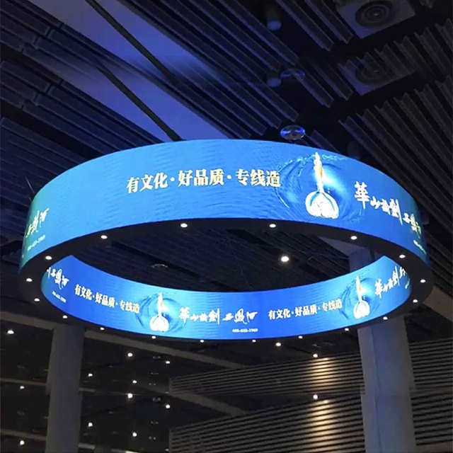 Customized 360 Degree Ring LED Display P1.25-P3 Flexible Circle Screen Novastar System 5-Year Warranty for Showroom Exhibition